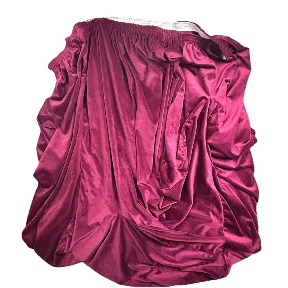 Burgundy Velvet Armchair Slipcover Stretch Soft Velour Chair Cover Elastic